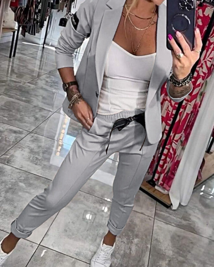 The Elise™ | Tailored Top, Blazer & Trousers Set