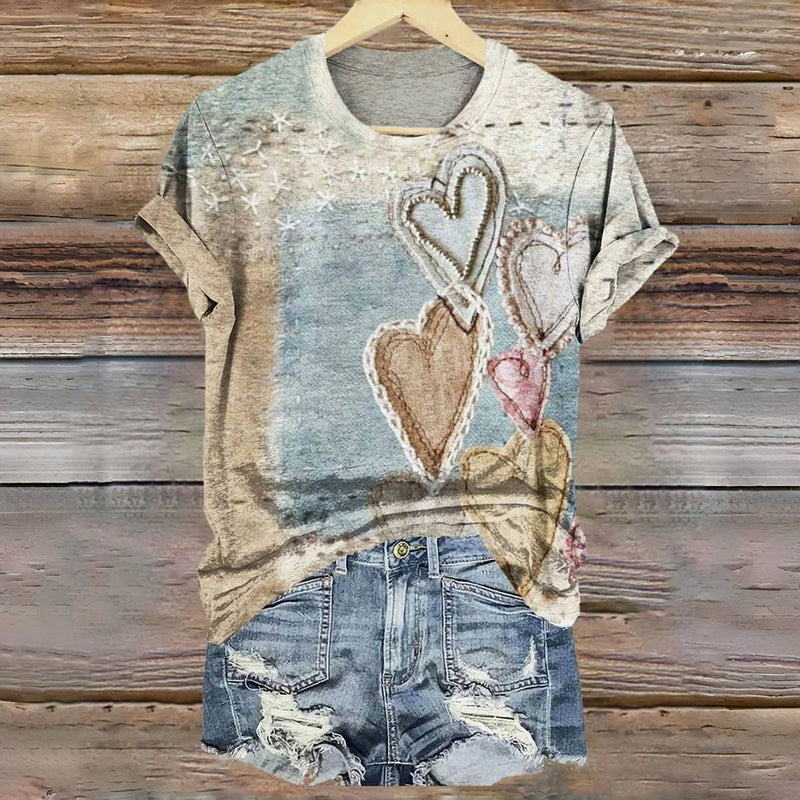 The RetroHeart™ | Vintage Heart-Print T-Shirt