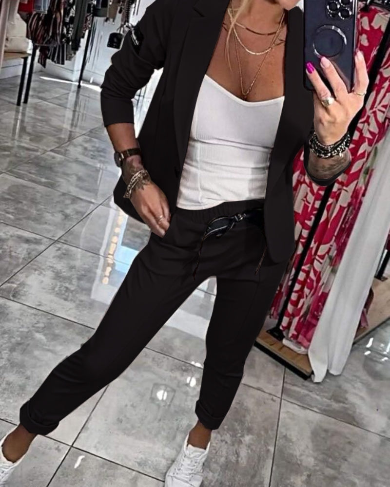 The Elise™ | Tailored Top, Blazer & Trousers Set