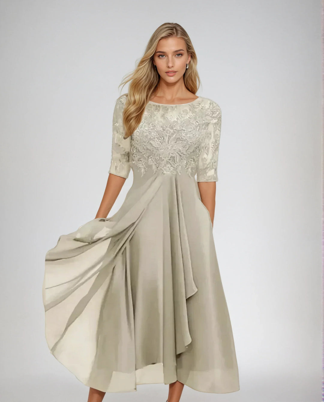 The Priscilla™ | O-Neck Flowy Dress