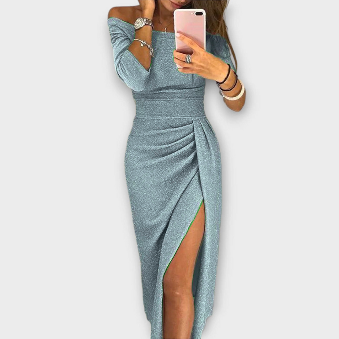 The Ellinor™ | Romantic Off-Shoulder Midi