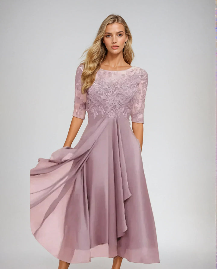 The Priscilla™ | O-Neck Flowy Dress