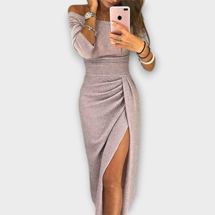 The Ellinor™ | Romantic Off-Shoulder Midi