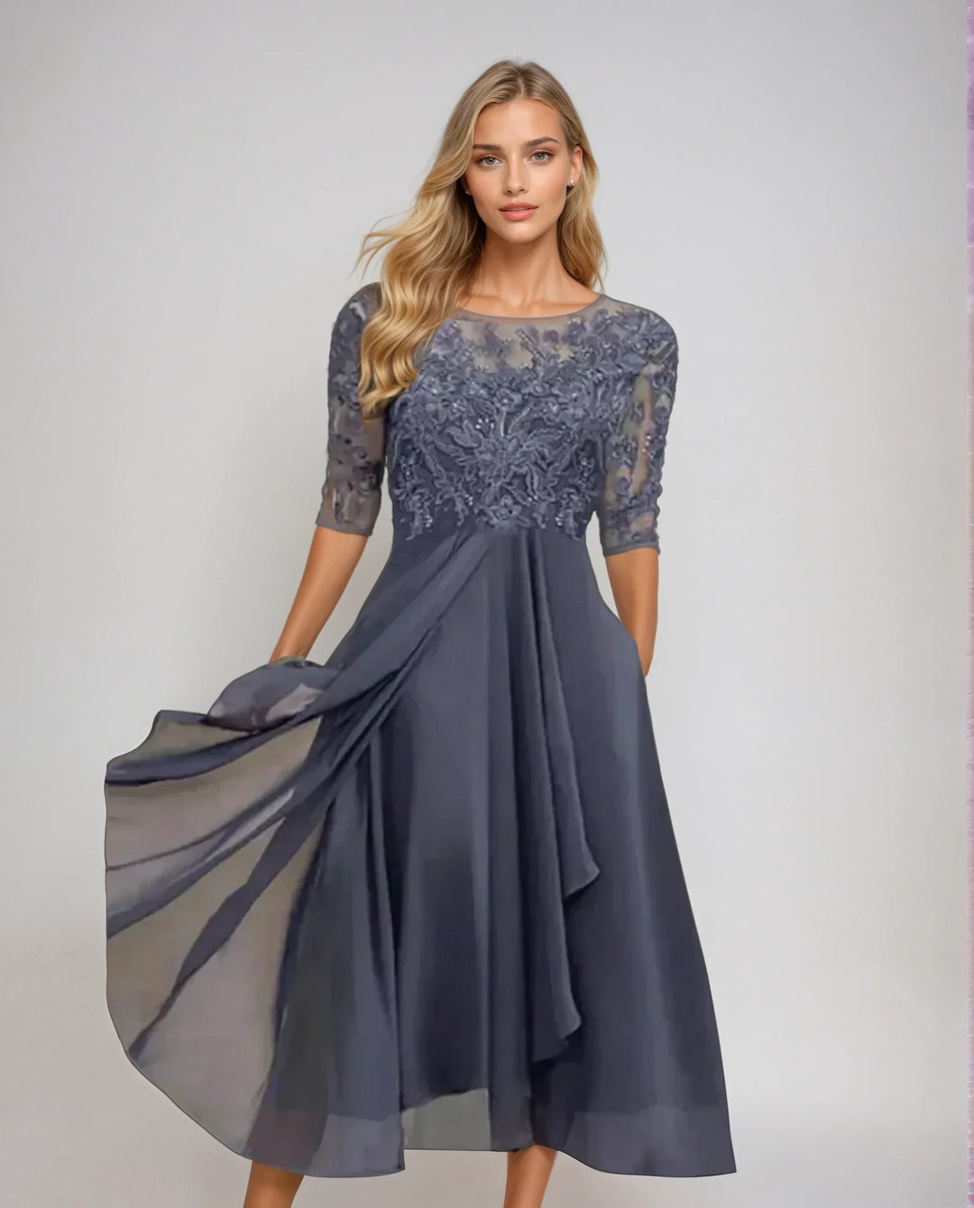 The Priscilla™ | O-Neck Flowy Dress