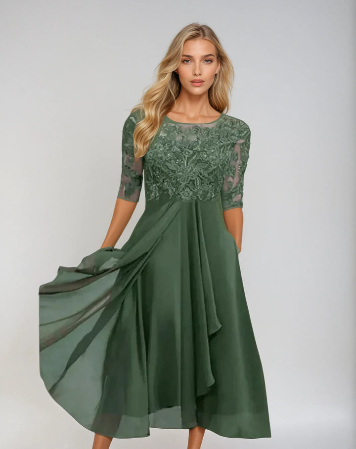 The Priscilla™ | O-Neck Flowy Dress