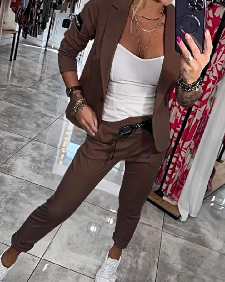 The Elise™ | Tailored Top, Blazer & Trousers Set