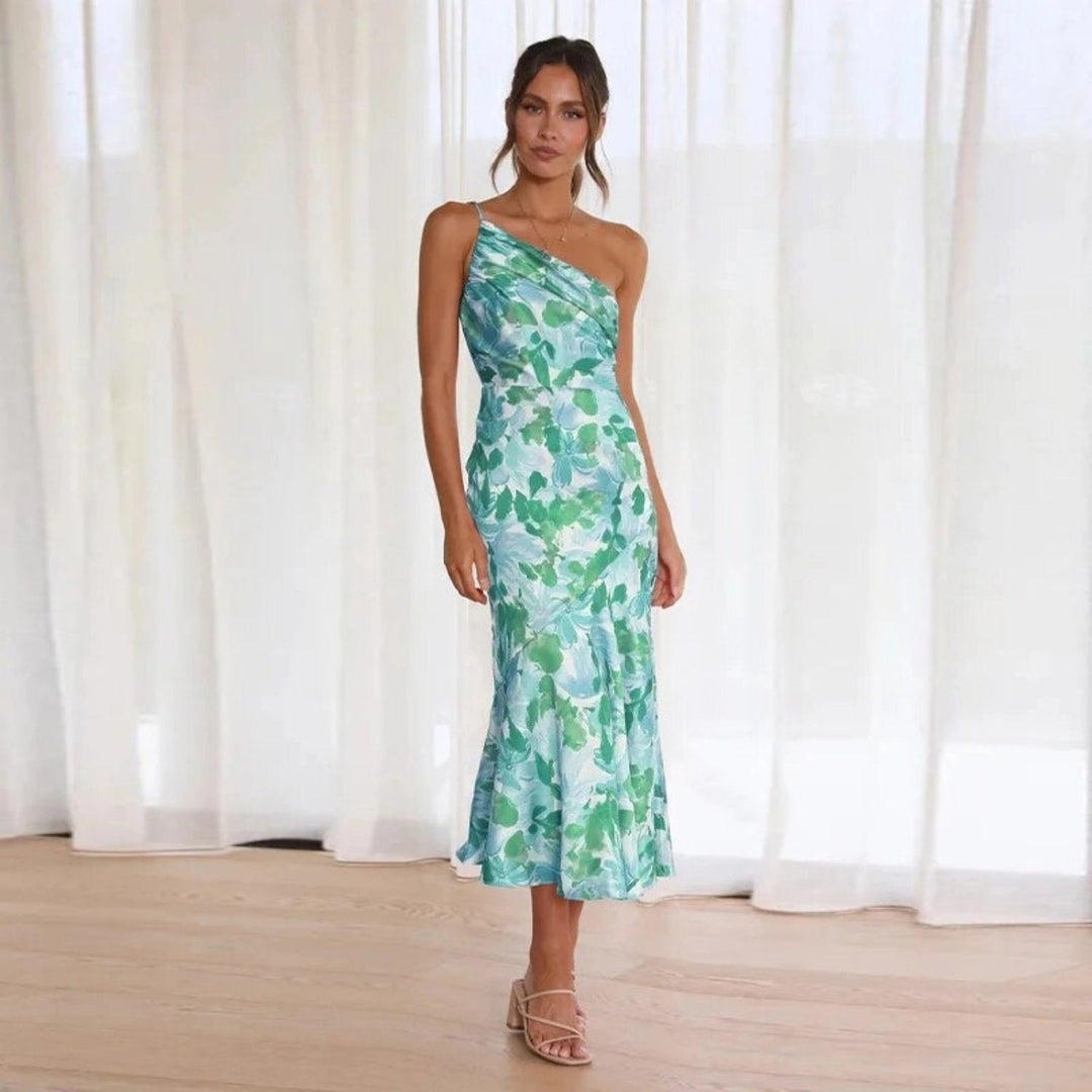 The Fiora™ – Asymmetric Floral Maxi Dress for Women
