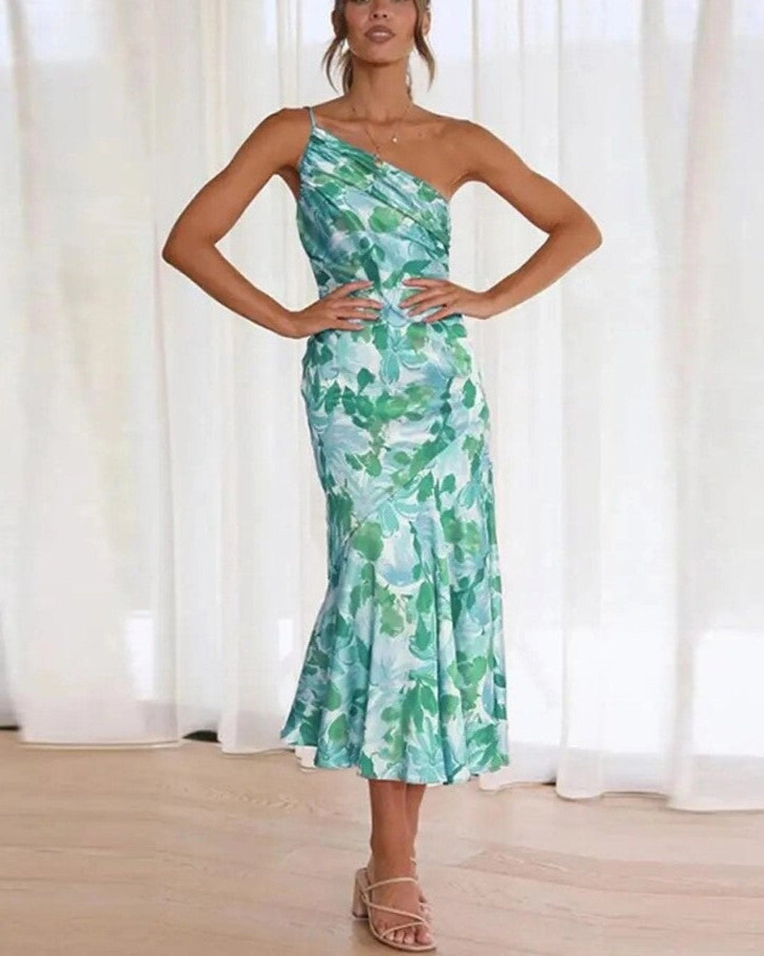 The Fiora™ – Asymmetric Floral Maxi Dress for Women