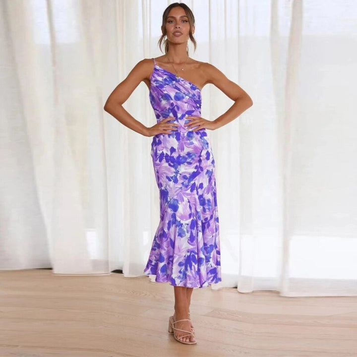 The Fiora™ – Asymmetric Floral Maxi Dress for Women