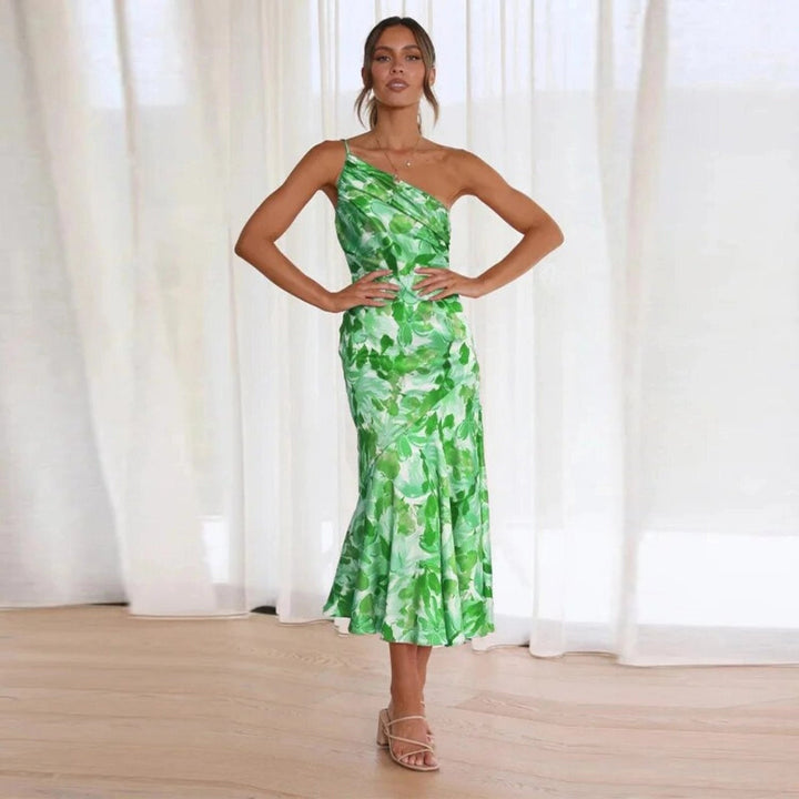 The Fiora™ – Asymmetric Floral Maxi Dress for Women
