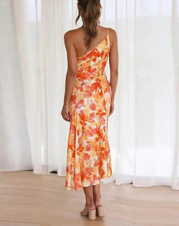 The Fiora™ – Asymmetric Floral Maxi Dress for Women