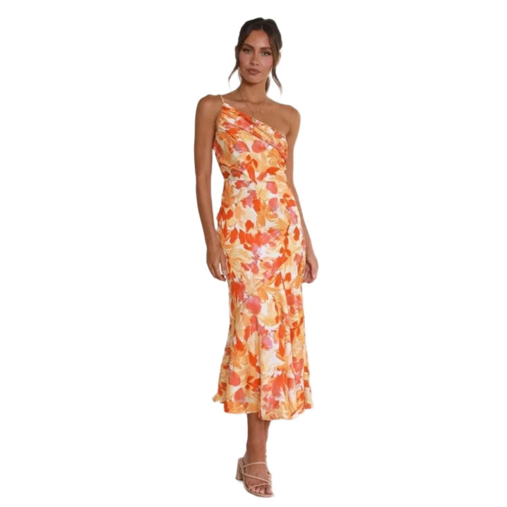The Fiora™ – Asymmetric Floral Maxi Dress for Women