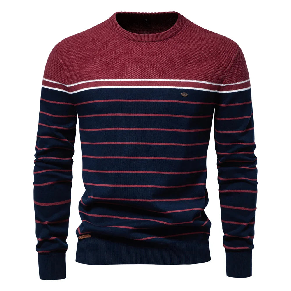 The Levrick™ | Men's Striped Knit Sweater