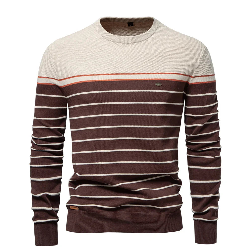 The Levrick™ | Men's Striped Knit Sweater