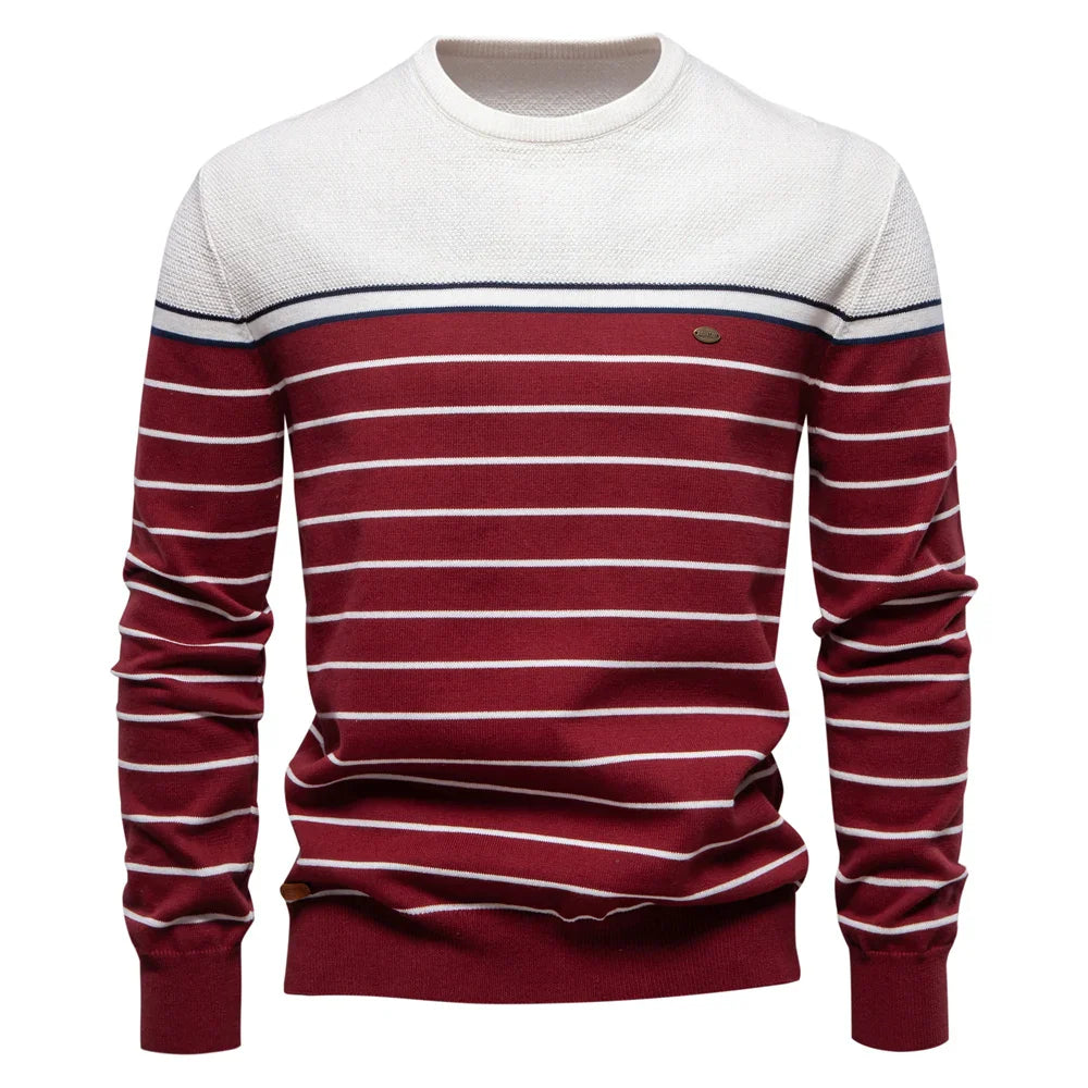The Levrick™ | Men's Striped Knit Sweater