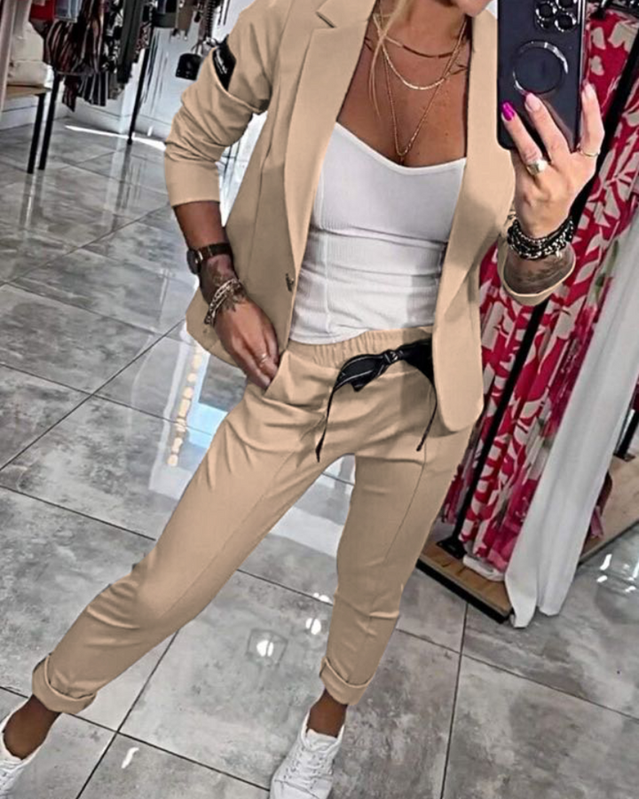 The Elise™ | Tailored Top, Blazer & Trousers Set